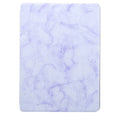 Tri-fold marbling imitation leather iPad case with a stylus pen slot in dark grey