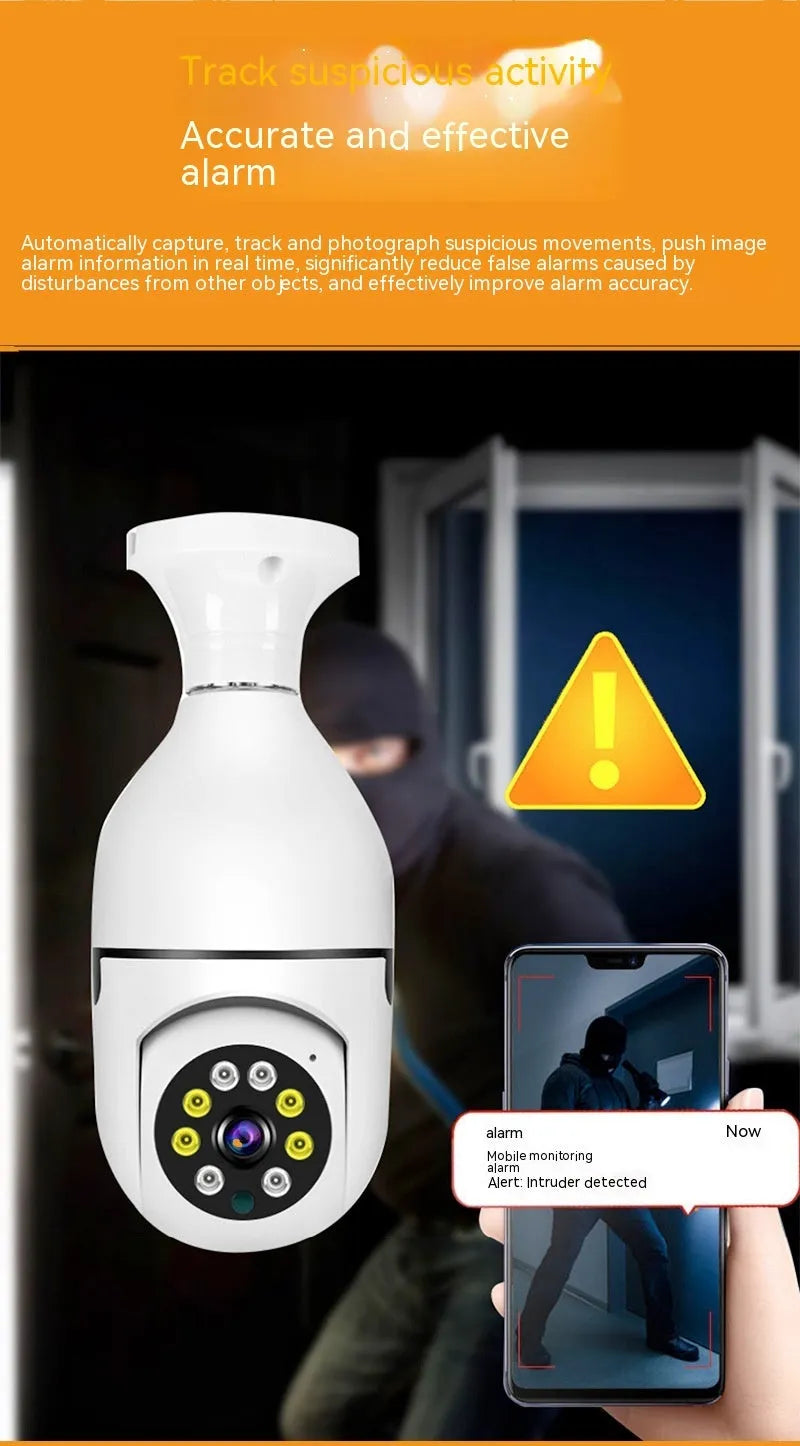 Wireless bulb security camera with 1080p monitoring and night vision