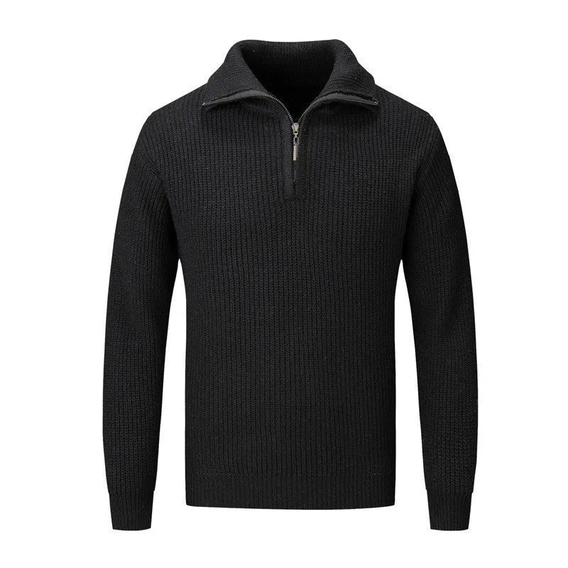 Men's slim fit pullover sweater in solid colors for autumn winter leisure wear