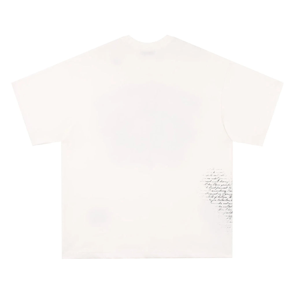 American Retro Hip Hop Gothic cotton T-shirt with bold letter pattern in black or white colour options