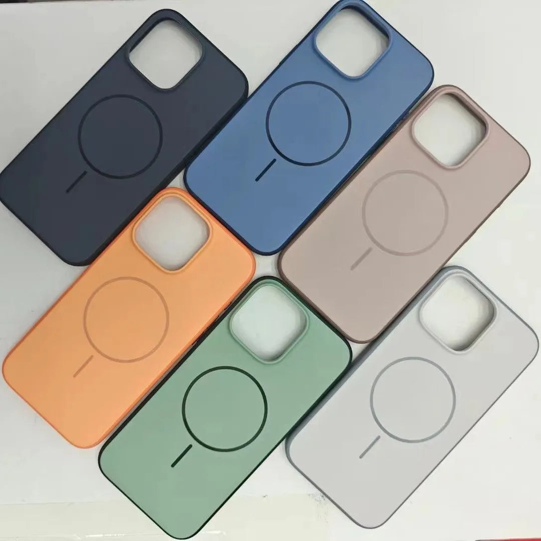Frosted magnetic iPhone case with AI photography button in blue colour for iPhone 16 and 17 models