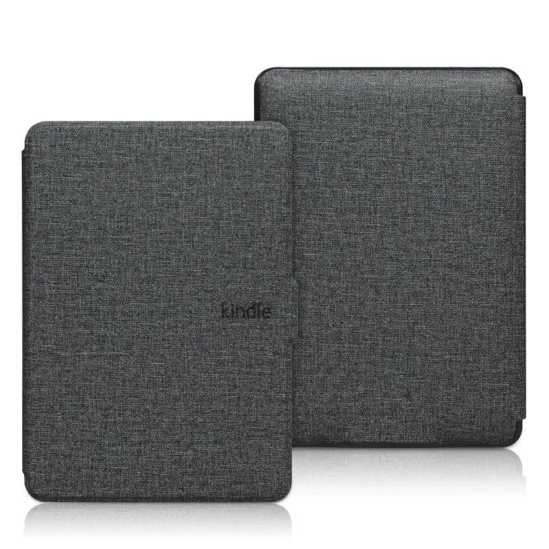 Youth version linen leather style protective hard shell case for Kindle Paperwhite with magnetic closure.