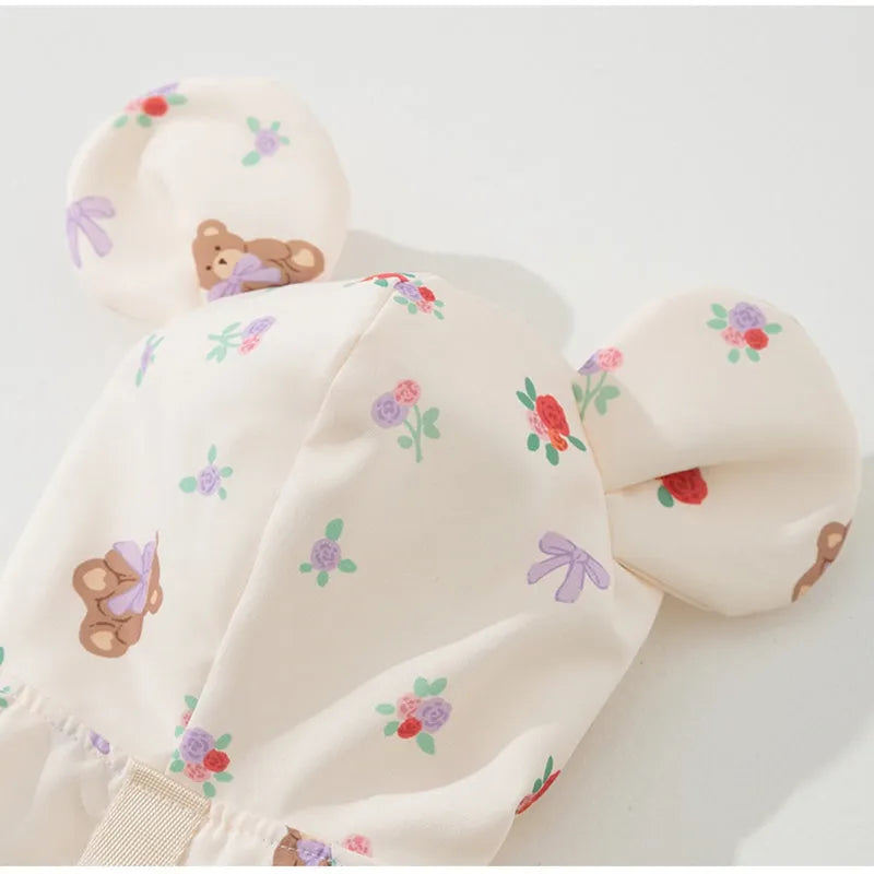 Cat clothes bear two-legged cotton-padded fleece lined pet clothing for small dogs and kittens autumn winter warm outfit pink