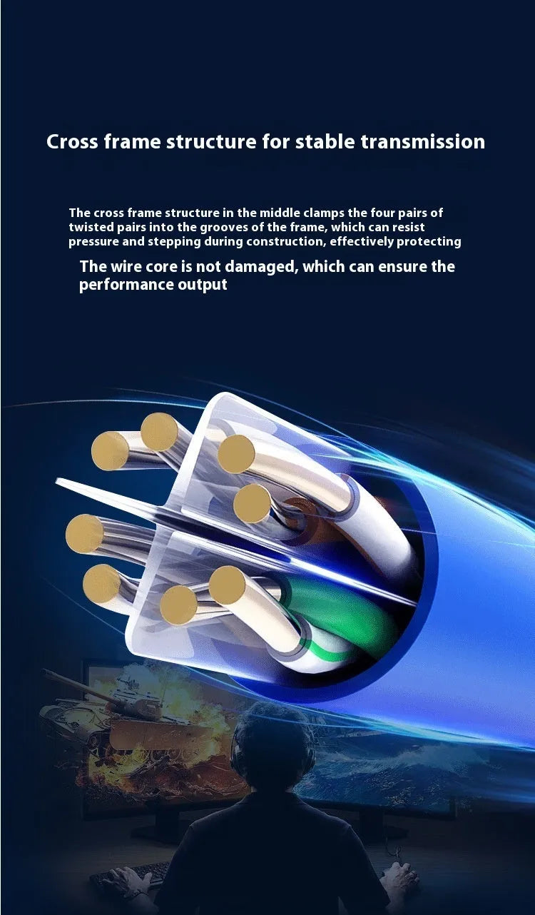 305 metre reel of blue Cat 6 oxygen-free copper Gigabit Ethernet network cable