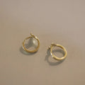 S925 sterling silver fishtail earrings with 14k gold plating, 8mm-10mm hoop design