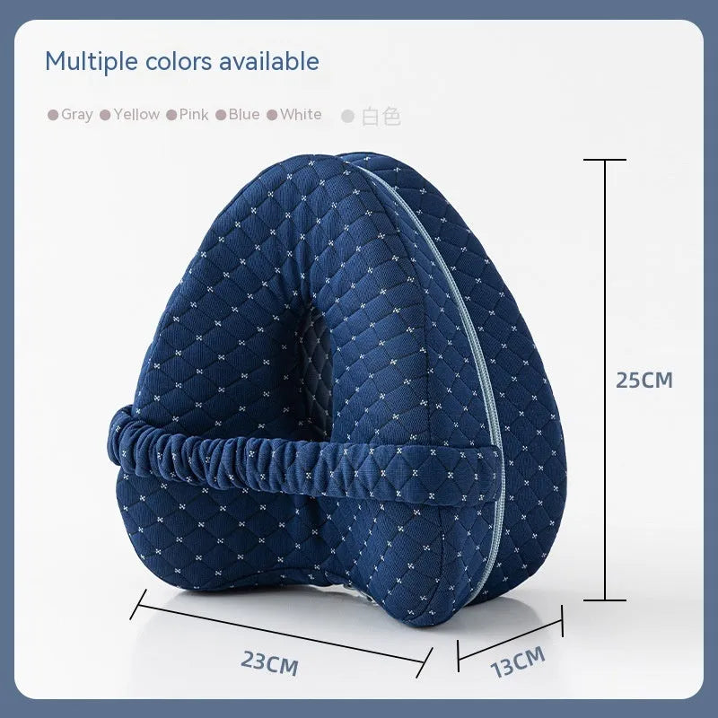 Love heart-shaped memory foam leg pillow in blue colour for adult orthopaedic support