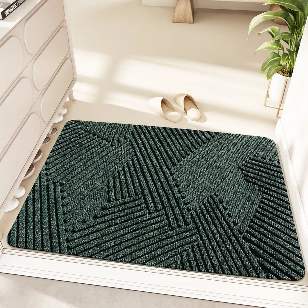 Cartoon anime alien shape diatom oil doormat in green grey khaki or blue colours, 60x90cm dimensions