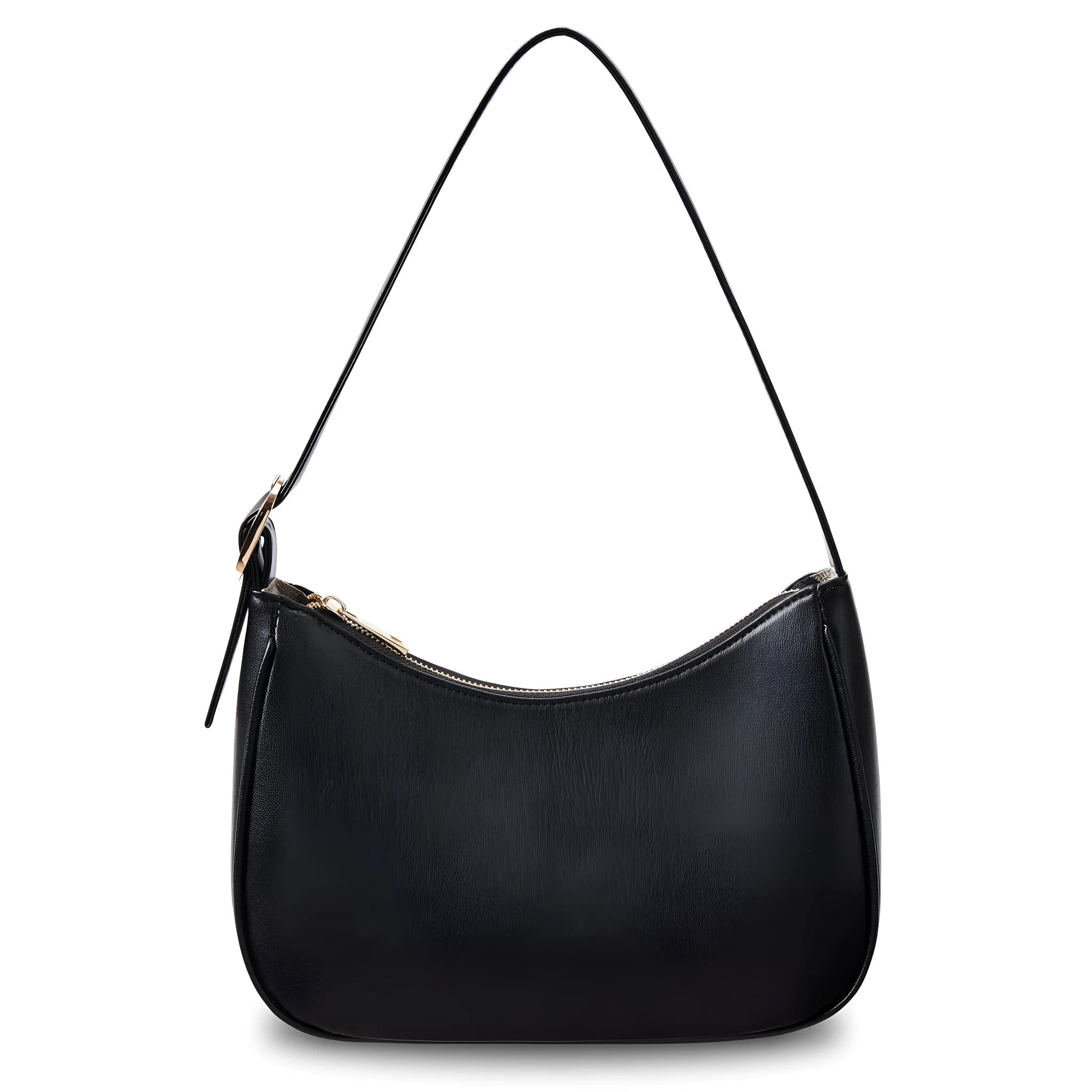 Simple retro-style waterproof PU shoulder bag shown in apricot colour with an adjustable shoulder strap.