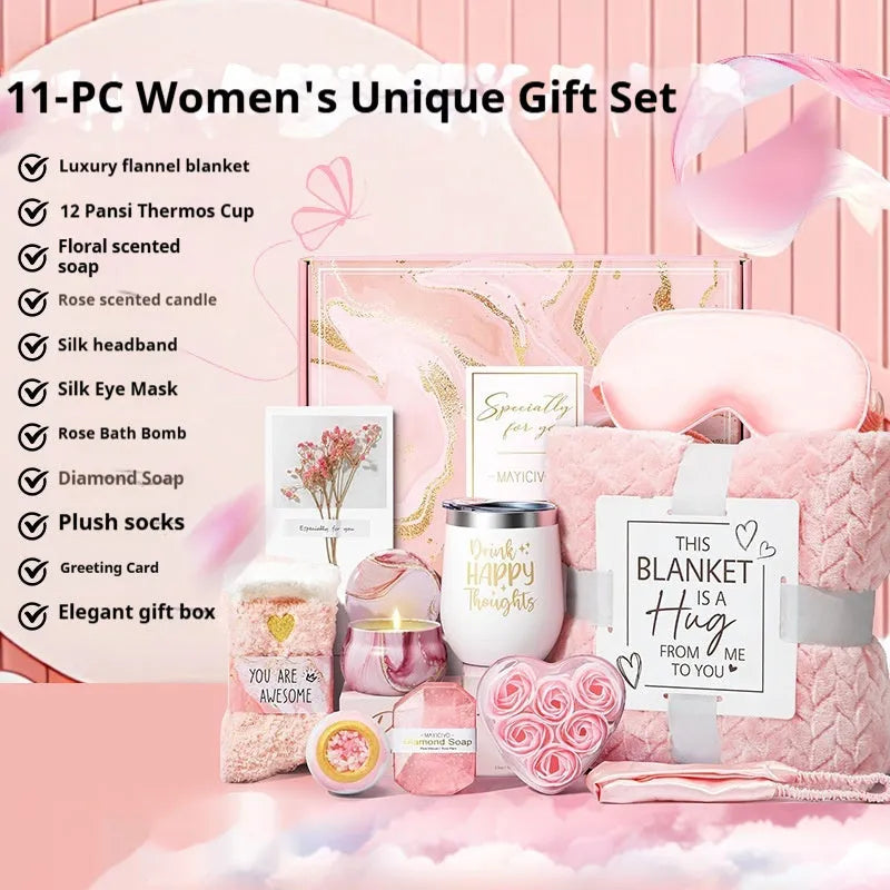 Aromatherapy candle soap bath set in plastic gift packaging with modern simple styling