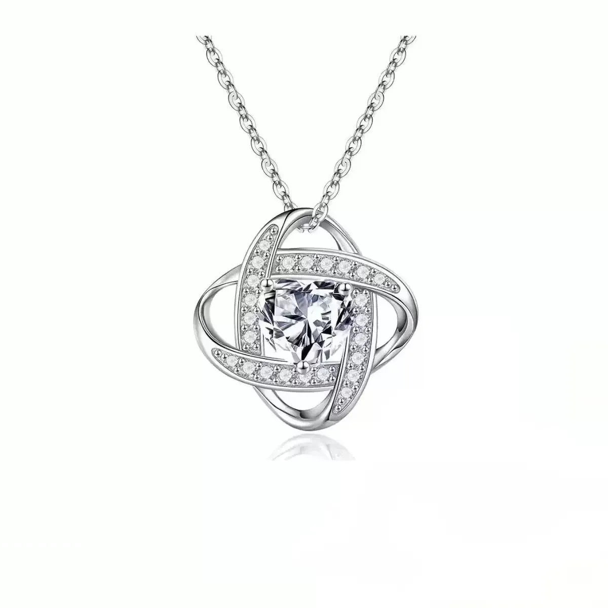Ladies fashion necklace with a heart-shaped pendant in Tibetan silver electroplating on a copper chain.