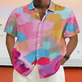 Hawaiian style casual shirt with 3D printing graphic design and stand collar in loose fit cardigan style