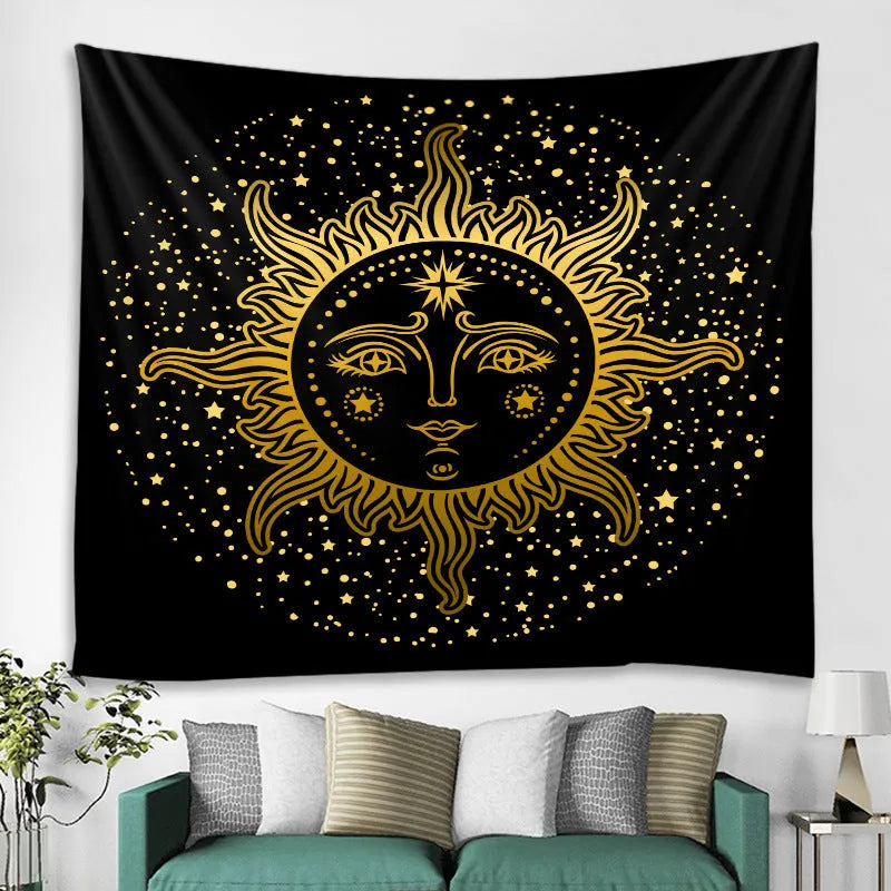 Black and white series polyester fibre tapestry with modern simple design rectangular shape wall hanging