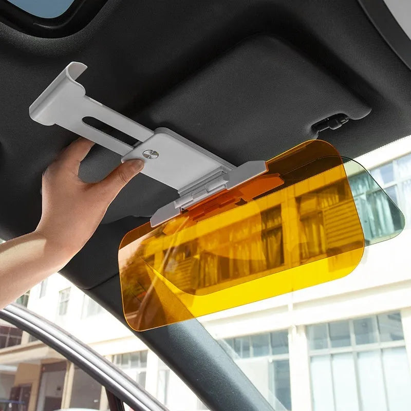 Anti-high beam goggles and dual-use car sun visor with telescopic adjustment mechanism