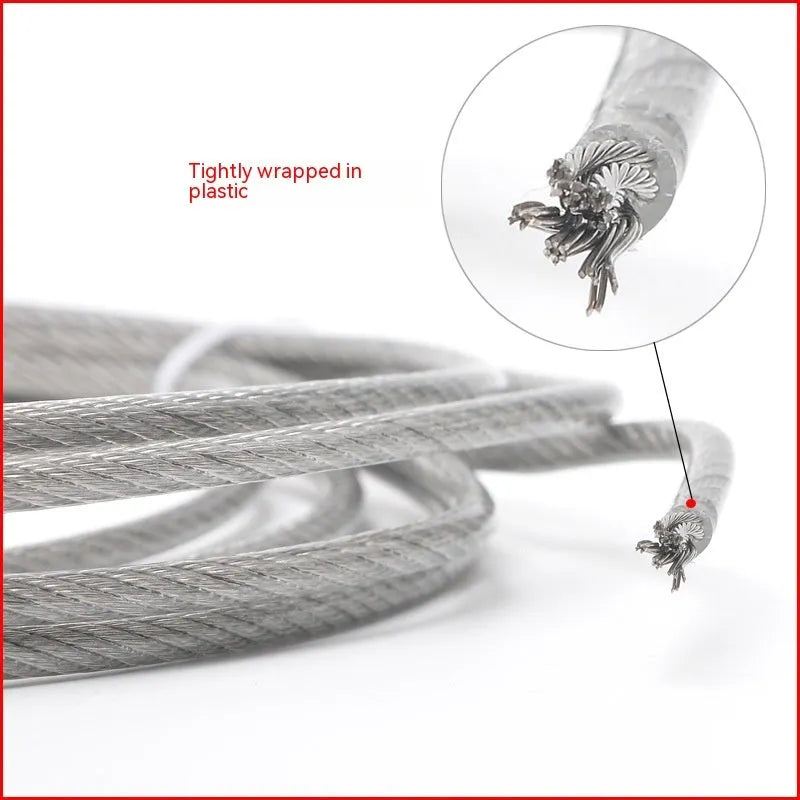 304 stainless steel invisible anti-theft security cable showing double twist multi-strand construction