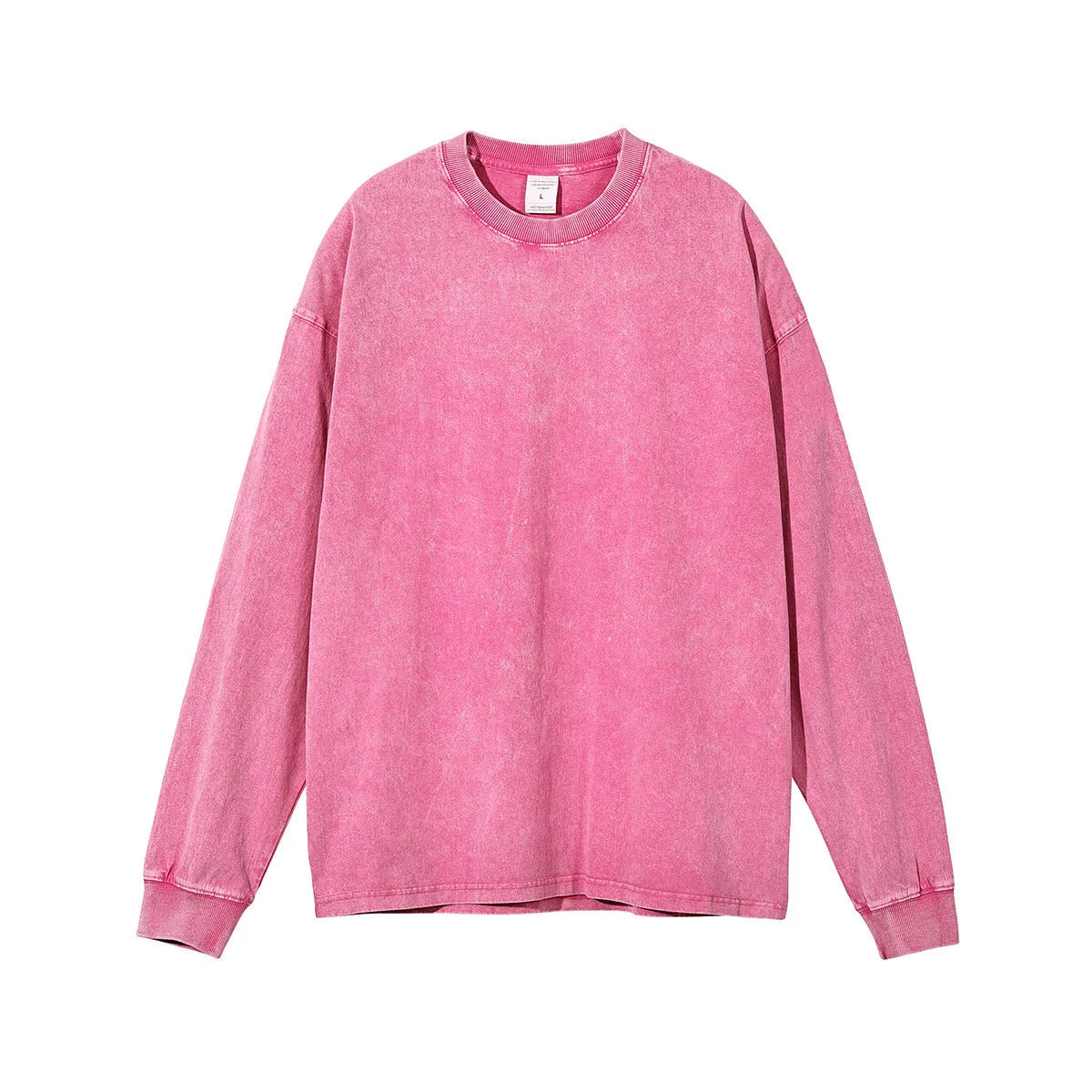 Men's vintage-style cotton pullover with long sleeves and batik colour pattern in loose fit