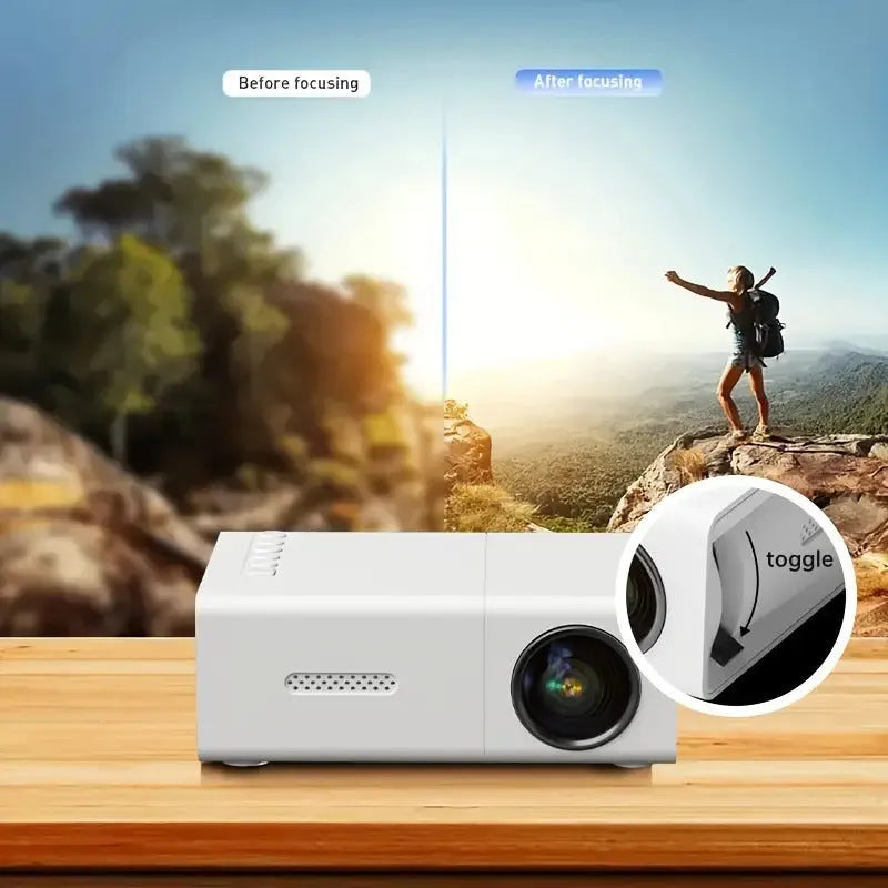 M100 mini LED portable digital projector in black or white with remote control and cables