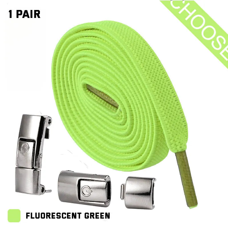 8mm wide press lock elastic shoelaces with flat profile and soft cotton construction