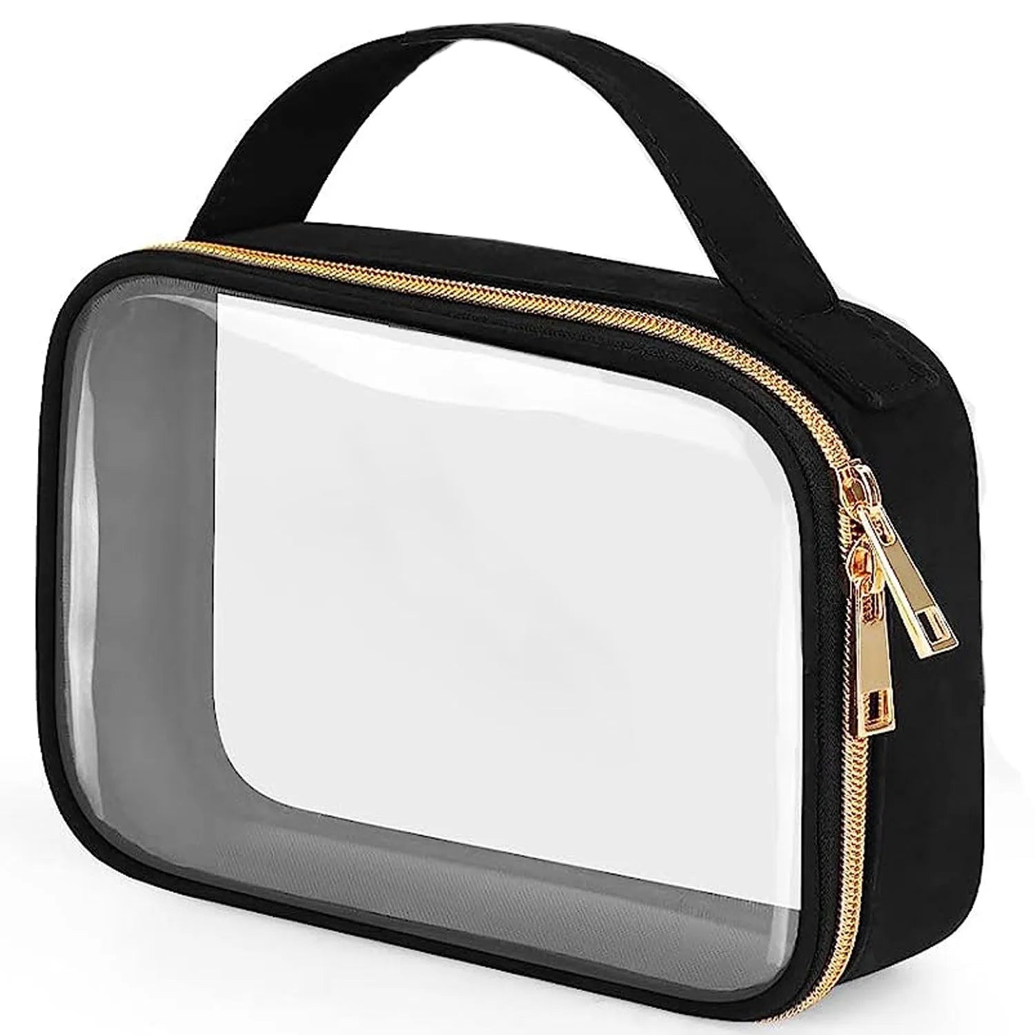 Transparent PVC wash bag for lipstick storage with chain handle in multiple colour options