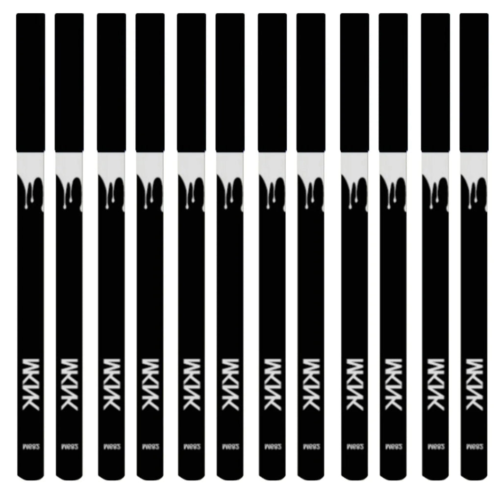12-piece white and black eyeliner pencil set with sharpener for versatile makeup application
