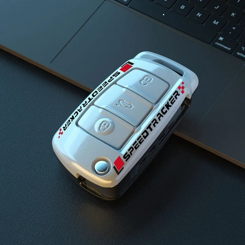 Carbon fibre style car key cover with mirror surface in carbon pattern or white colour