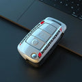 Carbon fibre style car key cover with mirror surface in carbon pattern or white colour