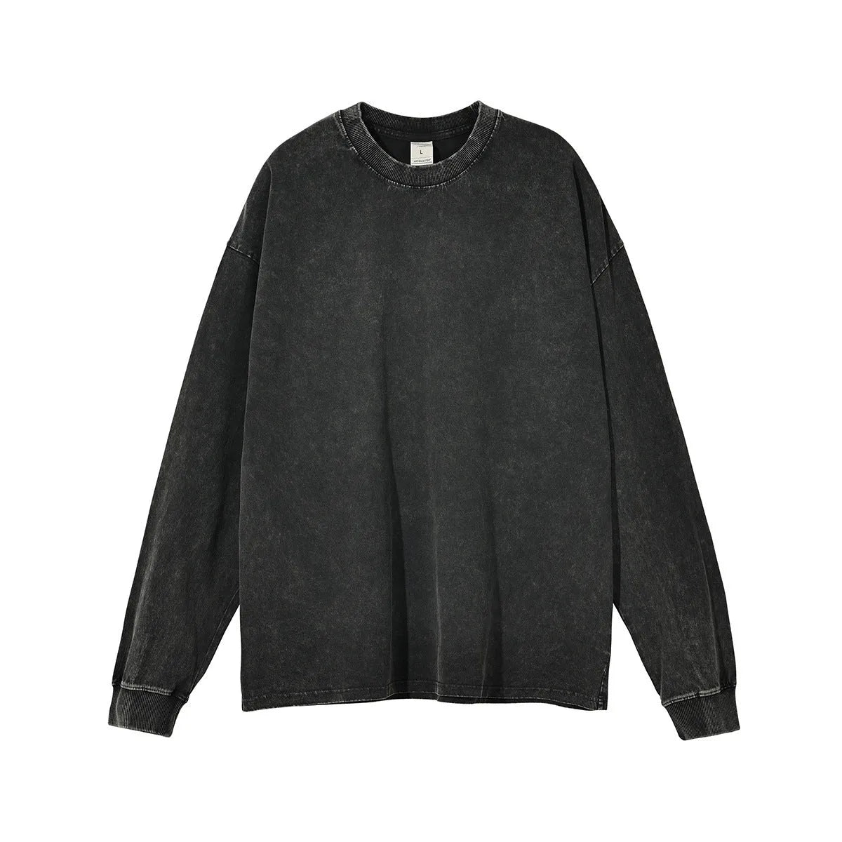 Men's vintage-style cotton pullover with long sleeves and batik colour pattern in loose fit
