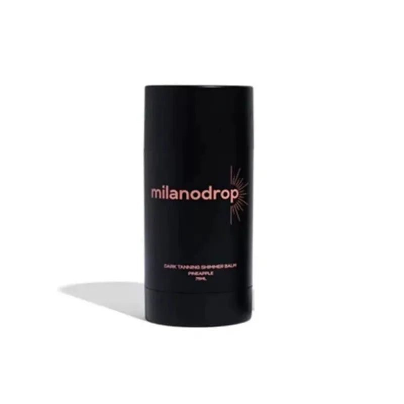Matte sun tanning black liquid showing 50ml tanning drops bottle and 75ml tanning flash cream tube
