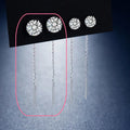 Sterling silver threaded charm earrings showing twelve design variations including pearls, zircon, clay balls, and geometric shapes