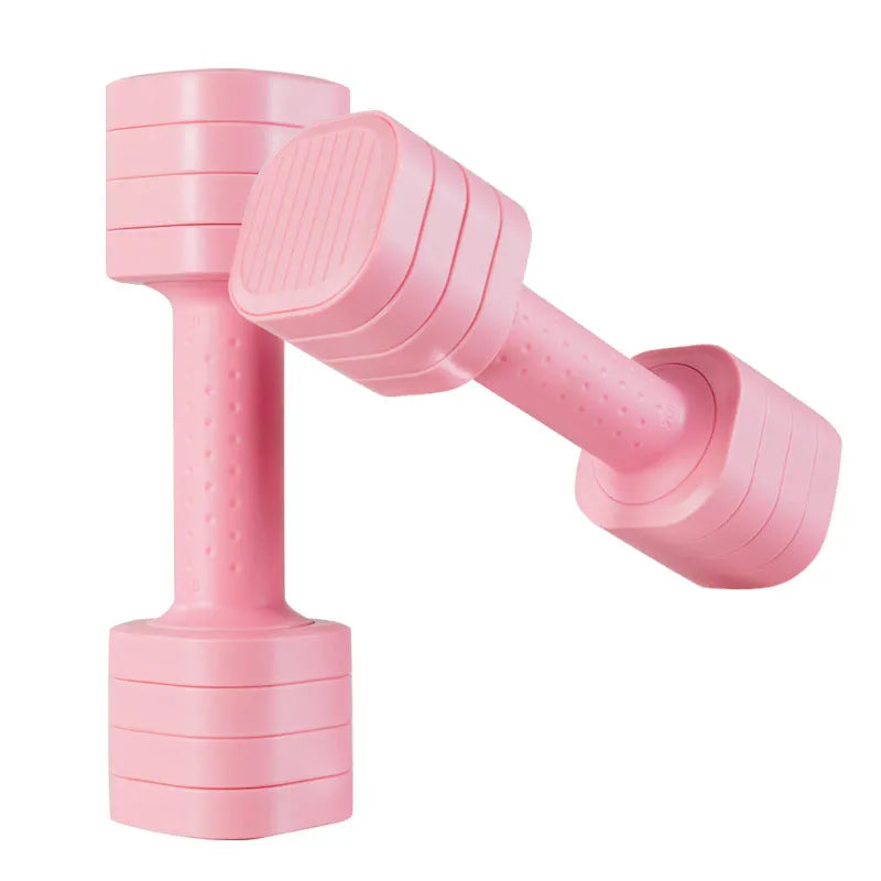 Detachable pink dumbbell set for women's fitness and body shaping