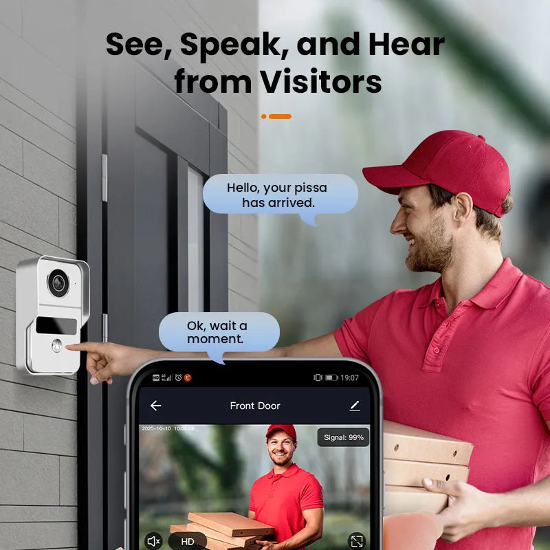 10-inch video intercom doorbell system with outdoor camera and indoor display unit