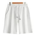 Cotton men's summer sports shorts in straight cut with micro-elastic fabric