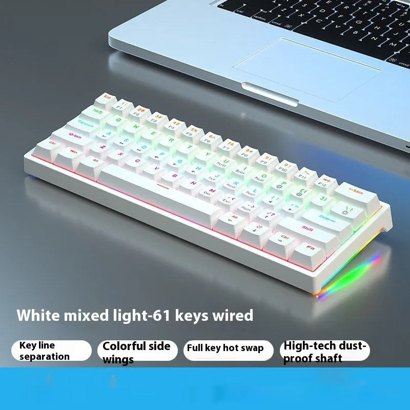 61-key compact mechanical keyboard with hot-swappable Gateron switches and wired USB connection