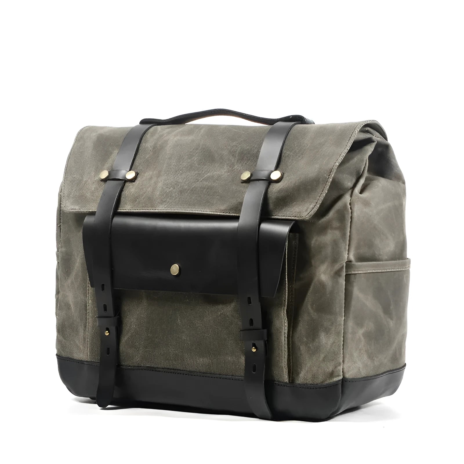 Camel Bag Knight cotton messenger bag in retro style with internal pockets for motorcycle helmets and daily essentials