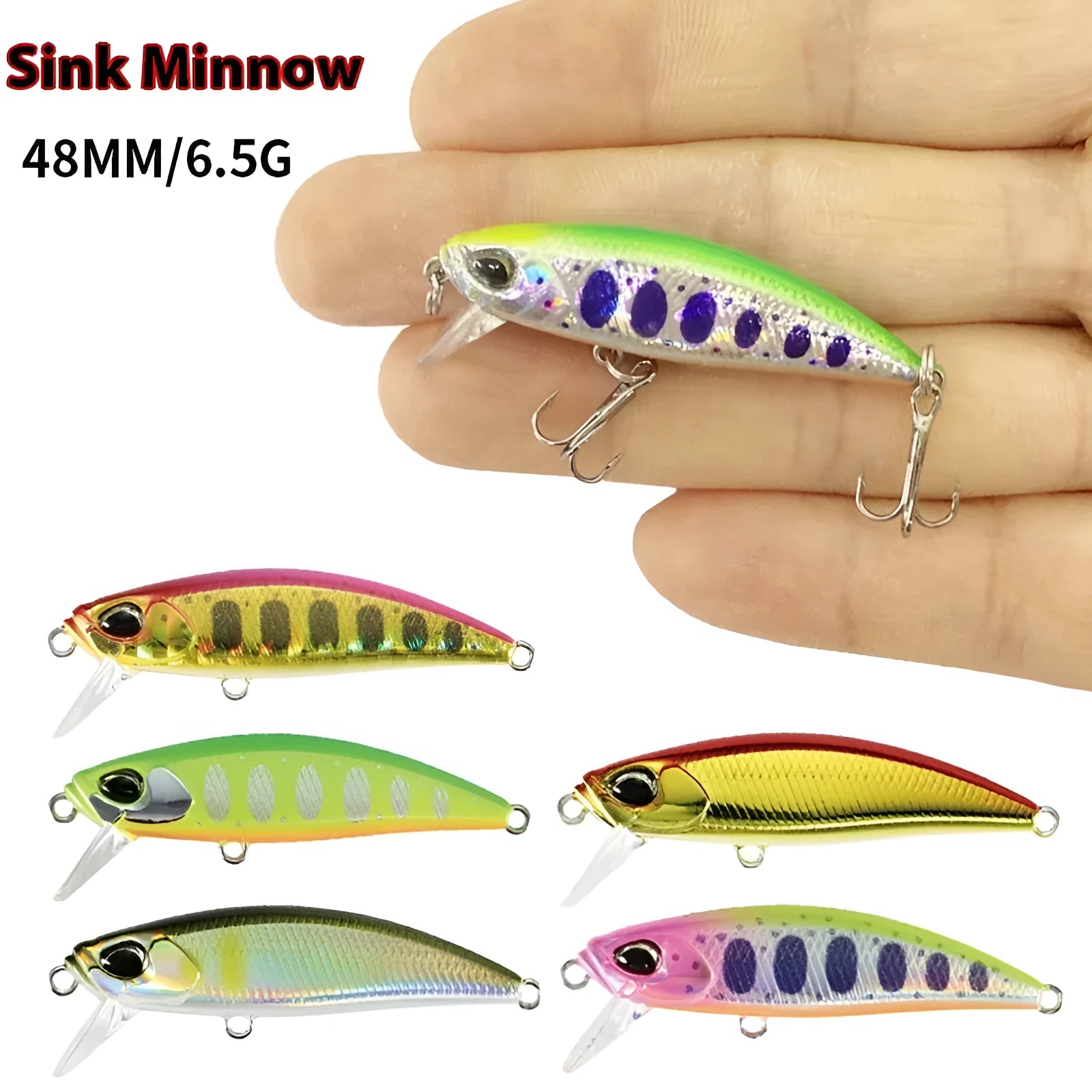Tossing Japanese submerged Mino fishing lure for mandarin fish and snakehead