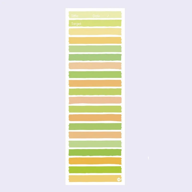 Cartoon student notepad with plastic cover in colour-striped designs measuring 90x248mm