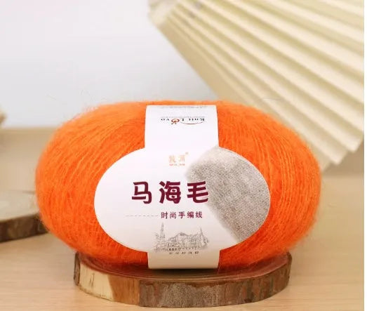 Mohair wool ball for DIY scarf knitting and crochet in Inverness thread style with multiple colour options