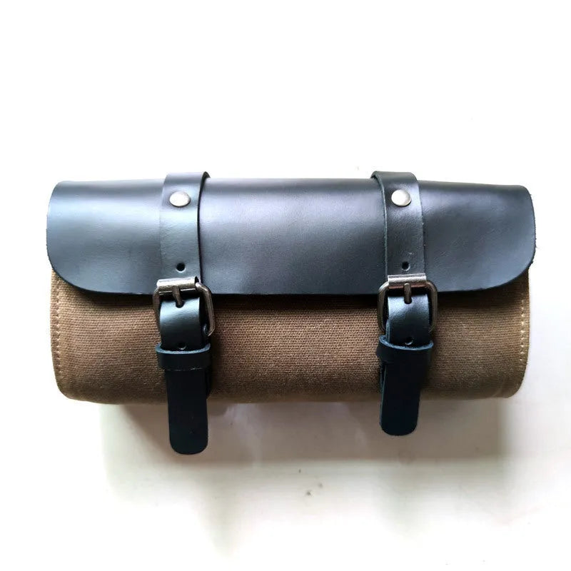 Camel Bag Knight cotton messenger bag in retro style with internal pockets for motorcycle helmets and daily essentials