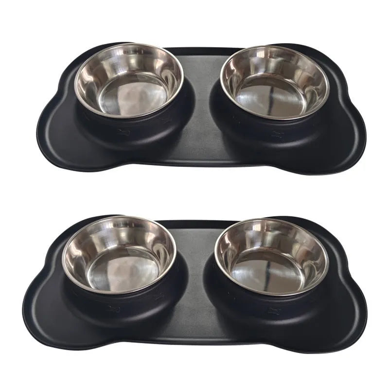 Large silicone pet bowl holder for stainless steel dog food dish in blue colour