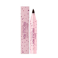 A freckle pen for applying waterproof artificial moles in dark brown or light brown.