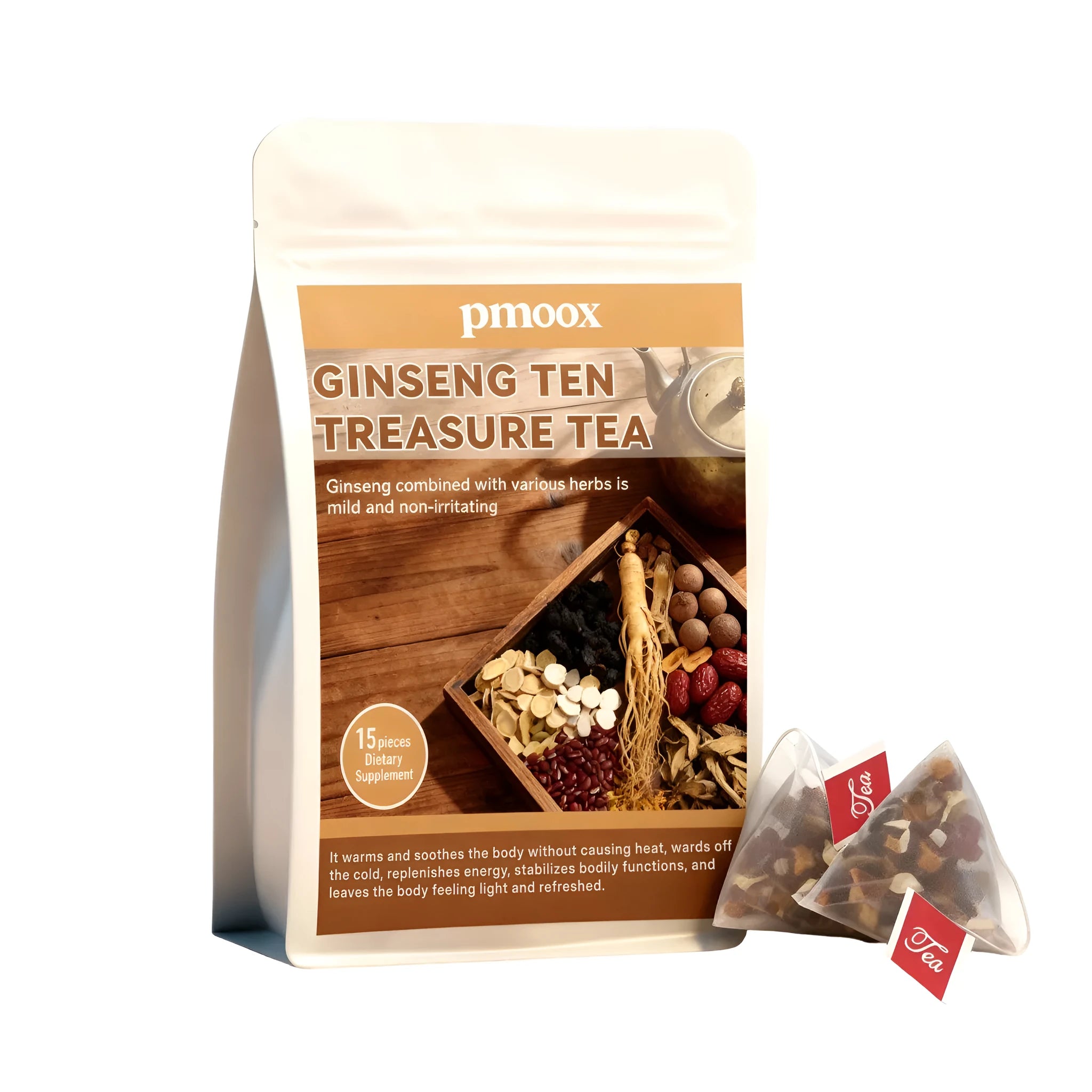 Herbal Yuanqi Conditioning Tea bags with ginseng maca and lycium barbarum 15 pack