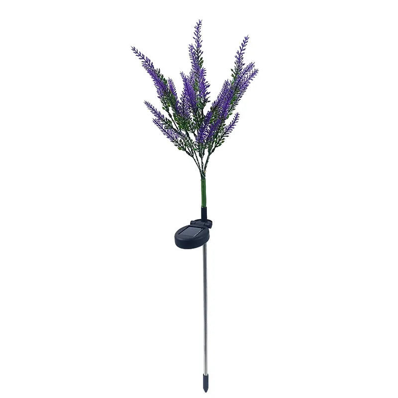 74cm tall solar-powered outdoor LED garden light with flower shape design in lavender colour options