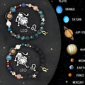 Two natural stone beaded zodiac bracelets showing different style options