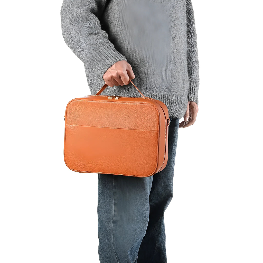 Black superfiber MR glasses storage box for Apple Vision Pro, shown with included storage bag.