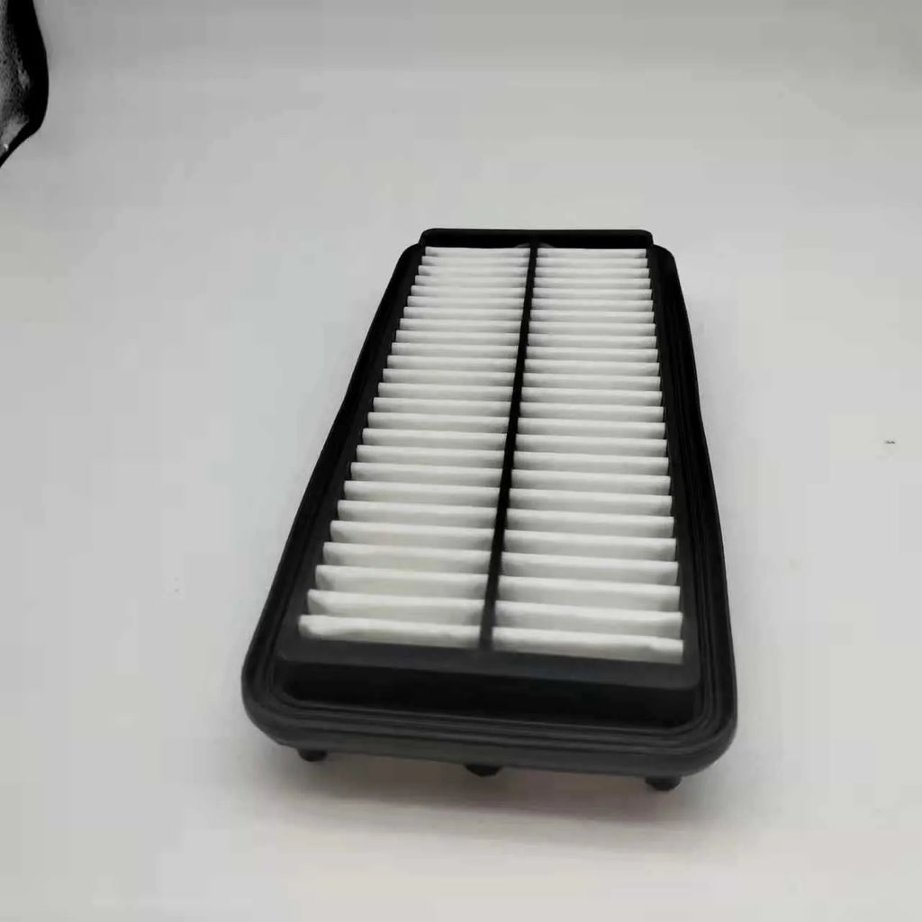 Black car air filter measuring 256x113x40mm for modern vehicle replacement