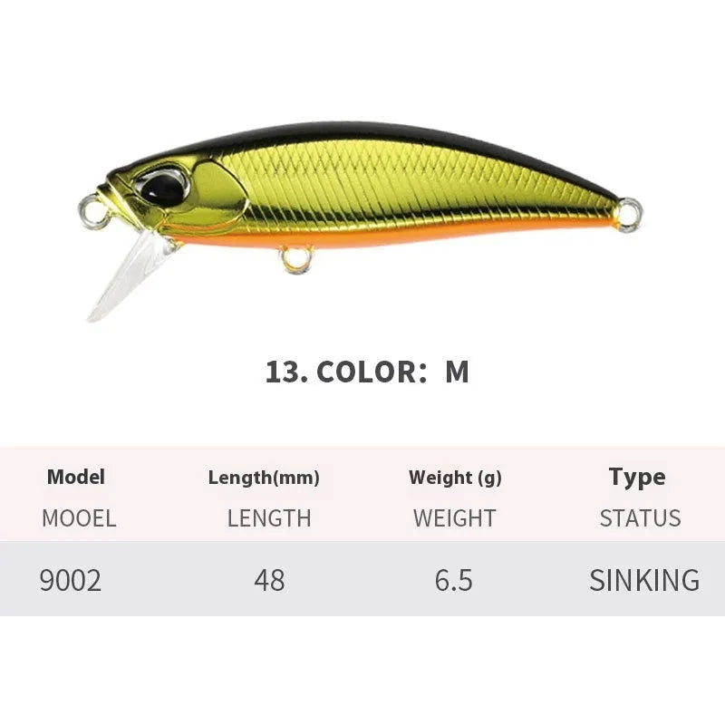 Tossing Japanese submerged Mino fishing lure for mandarin fish and snakehead