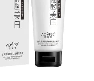 White facial cleanser bottle for whitening and freckle removal with pore cleansing properties
