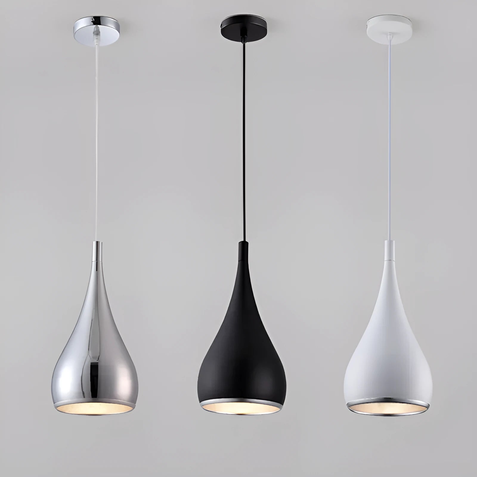 Minimalist iron chandelier with adjustable heads in black finish for bedroom or living room lighting