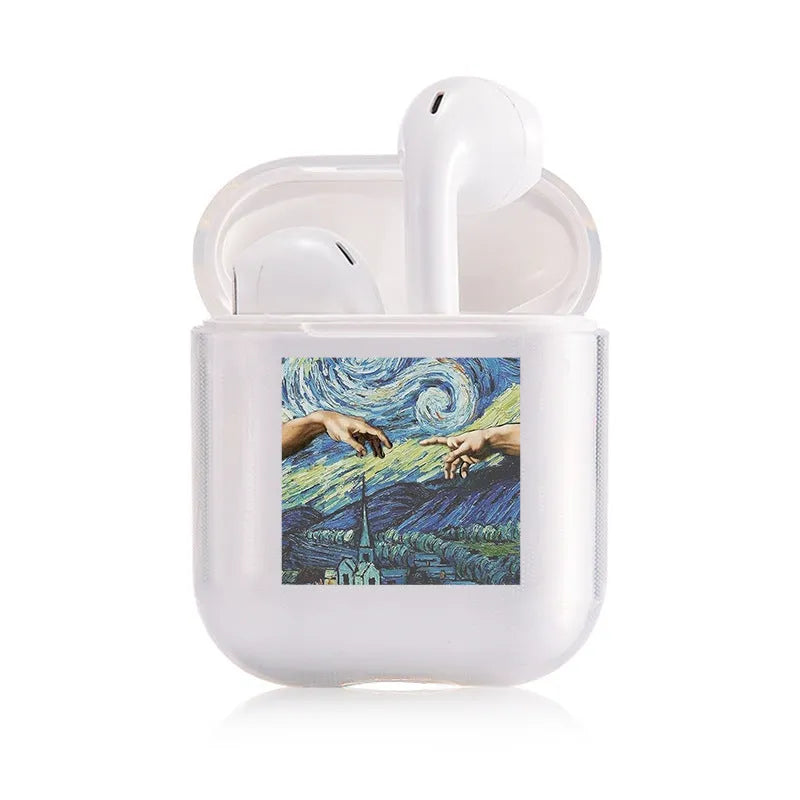 Transparent plastic protective cover for Apple AirPods wireless earbud charging case