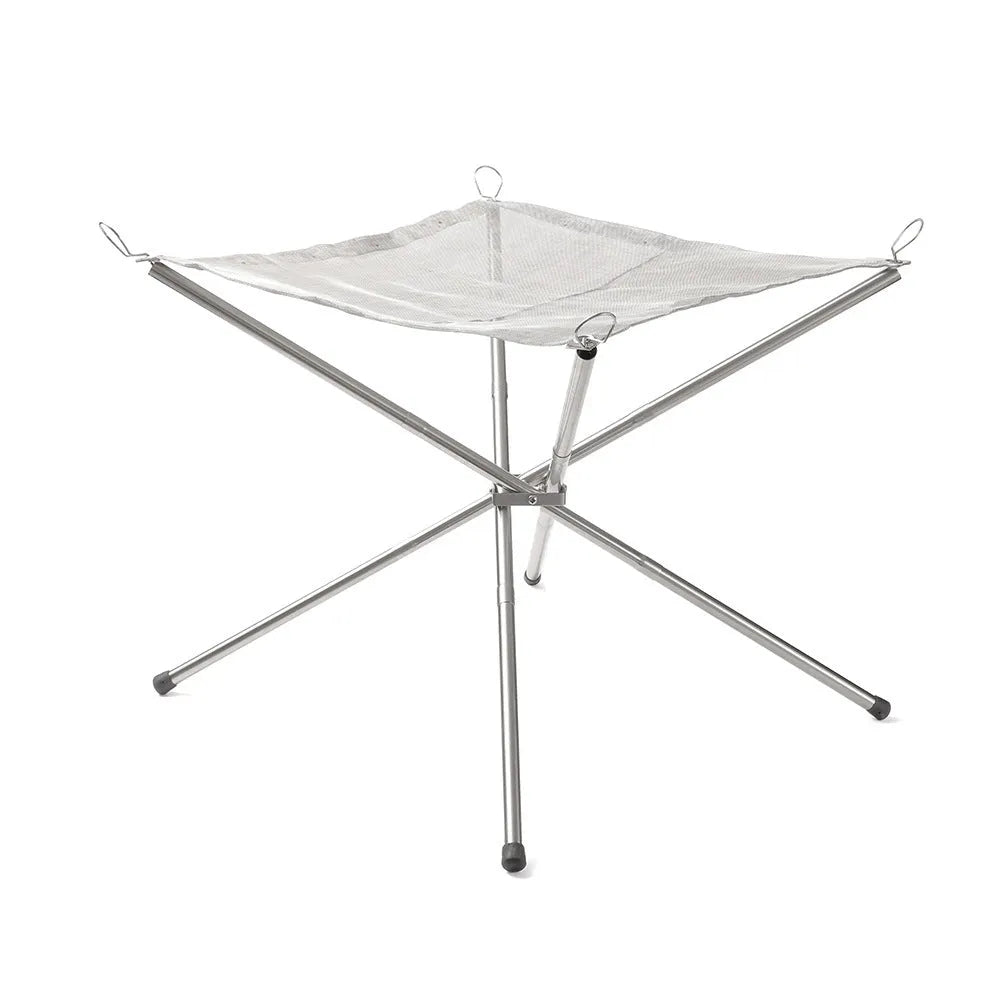 Stainless steel barbecue grill set with included grill net in silver colour
