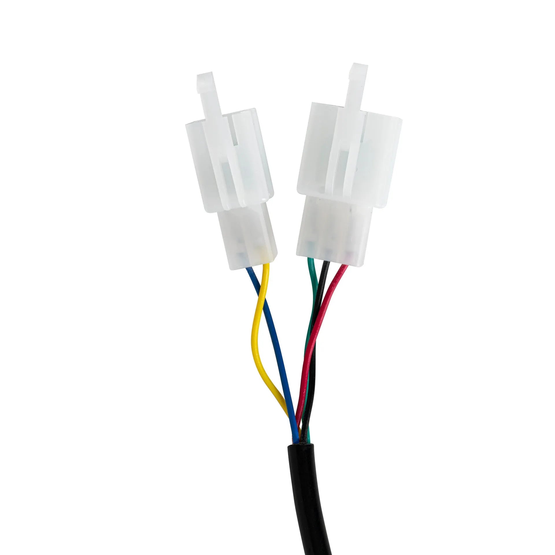 Electric vehicle handlebar section in multiple colours showing 5-core wiring and IPX4 waterproof rating